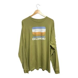Home Free Olive Green Oklahoma Graphic Long Sleeve Shirt, XXL
